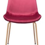Velvet Red and Gold Dining Chairs with Steel Frame (Set of 2) 14 Velvet Red and Gold Dining Chairs with Steel Frame (Set of 2)