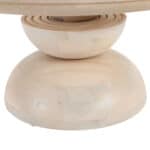 Natural Mango Wood Coffee Table with Round Top and Rubber Feet