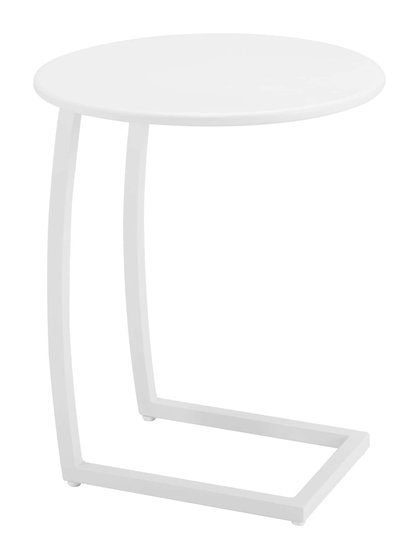 Modern White Round End Table with Durable Aluminum Frame 2 Modern White Round End Table with Durable Aluminum Frame - Image 2