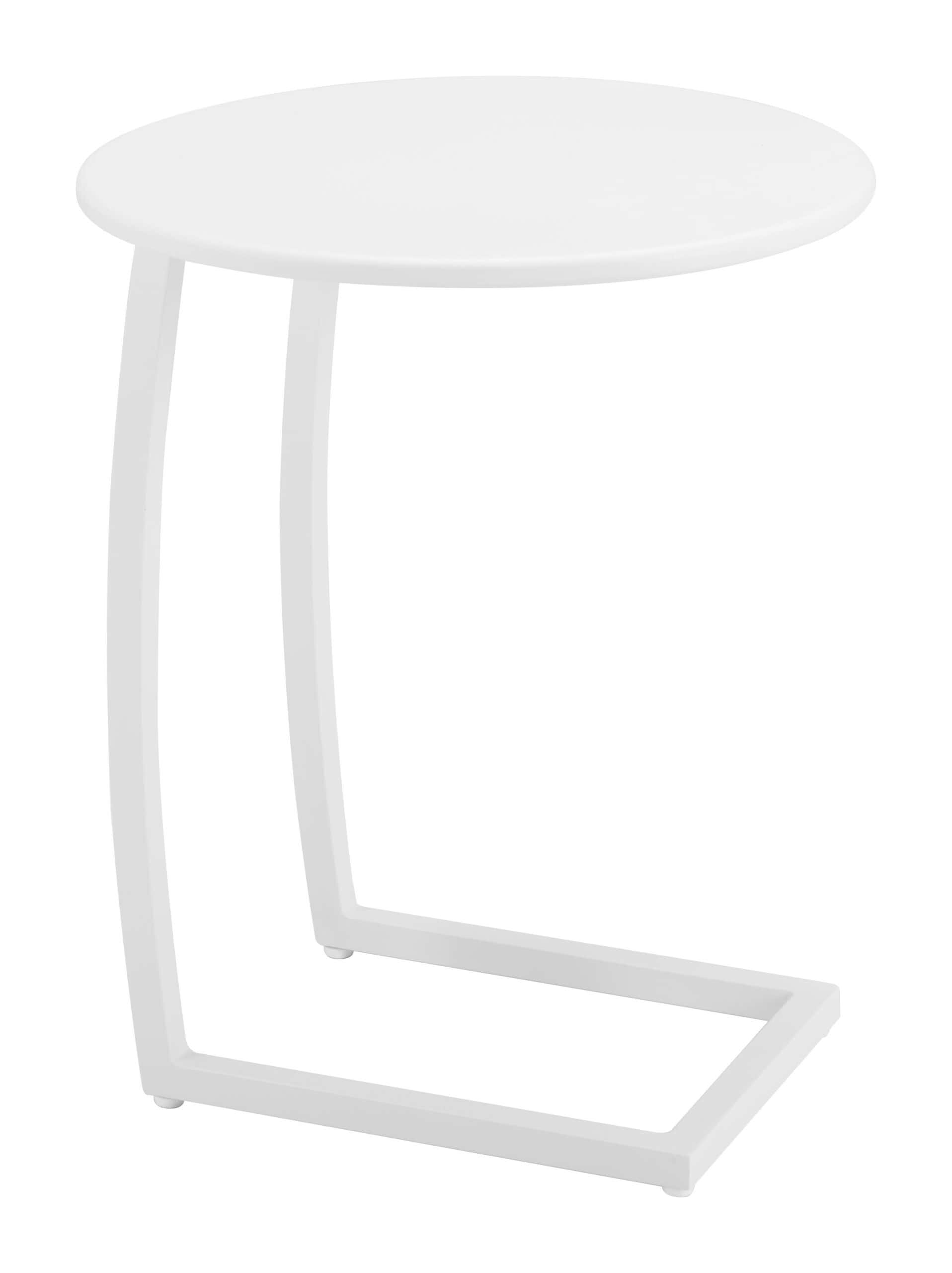 Modern White Round End Table with Durable Aluminum Frame 11 Modern White Round End Table with Durable Aluminum Frame