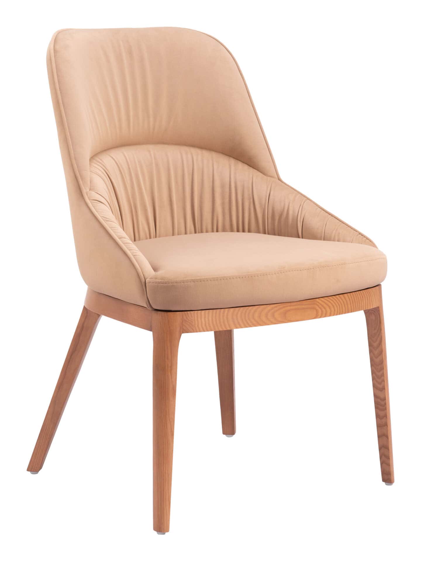 Tan Dining Chair with Wood Legs and Durable Fabric (Set of 2) 6 Tan Dining Chair with Wood Legs and Durable Fabric (Set of 2) - Image 6