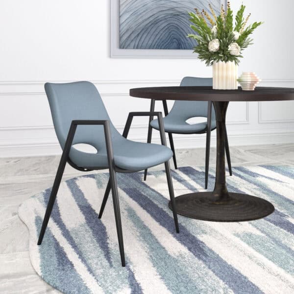 Mid-Century Modern Faux Leather Dining Chair with Armrests, Gray (Set of 2)