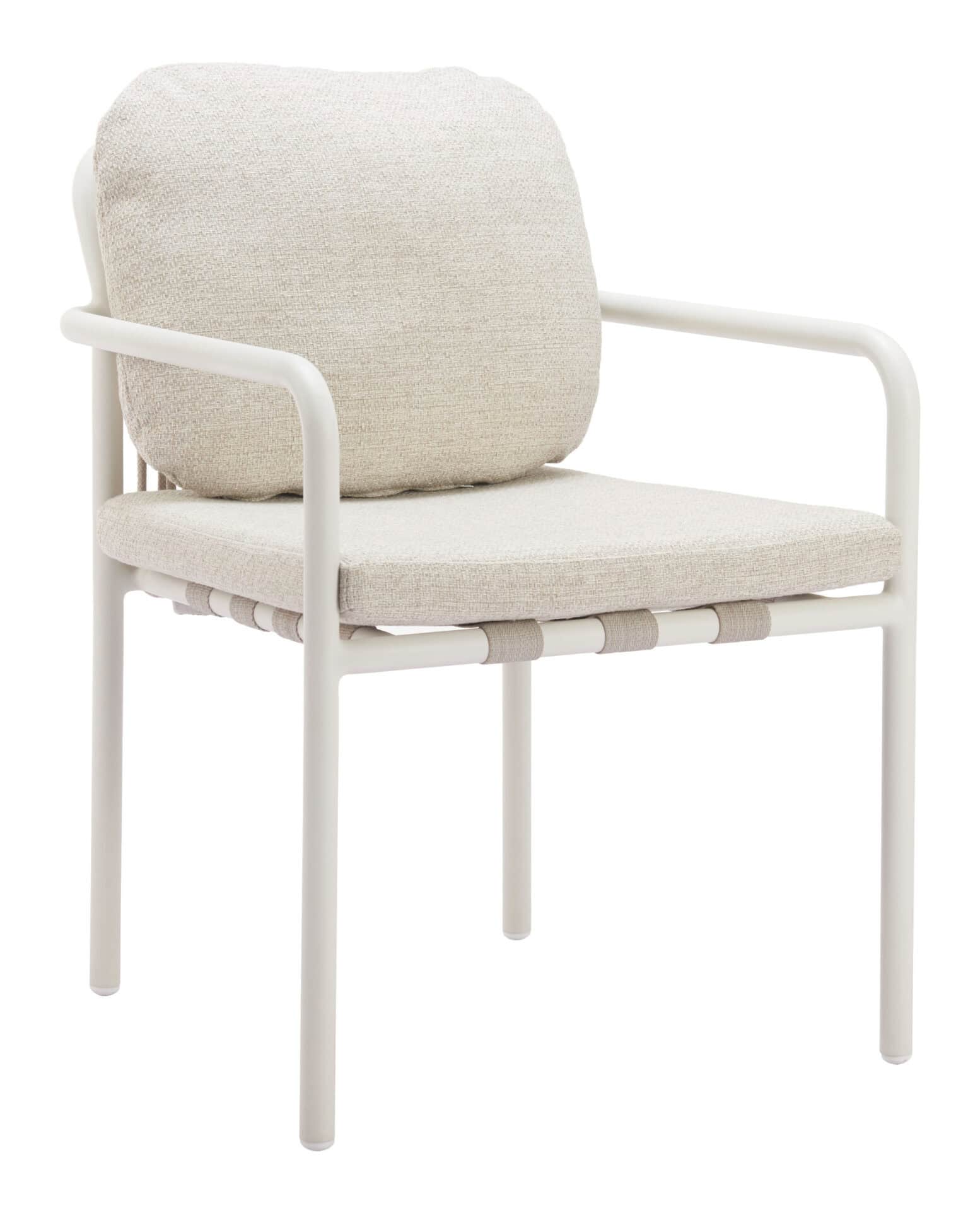 Beige Outdoor Dining Chair with Washable Cushion Cover 1 Beige Outdoor Dining Chair with Washable Cushion Cover