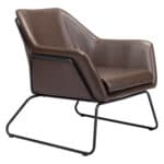Modern Brown Faux Leather Accent Chair with Steel Base 17 Modern Brown Faux Leather Accent Chair with Steel Base