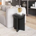 Black Mango Wood Round Side Table, Versatile for Any Style Decor 8 Black Mango Wood Round Side Table, Versatile for Any Style Decor