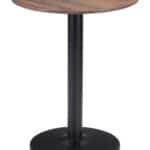 Round Pedestal Bistro Table with Brown and Black Finish