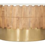 Round Marble Top Coffee Table with Painted Wood Base 13 Round Marble Top Coffee Table with Painted Wood Base