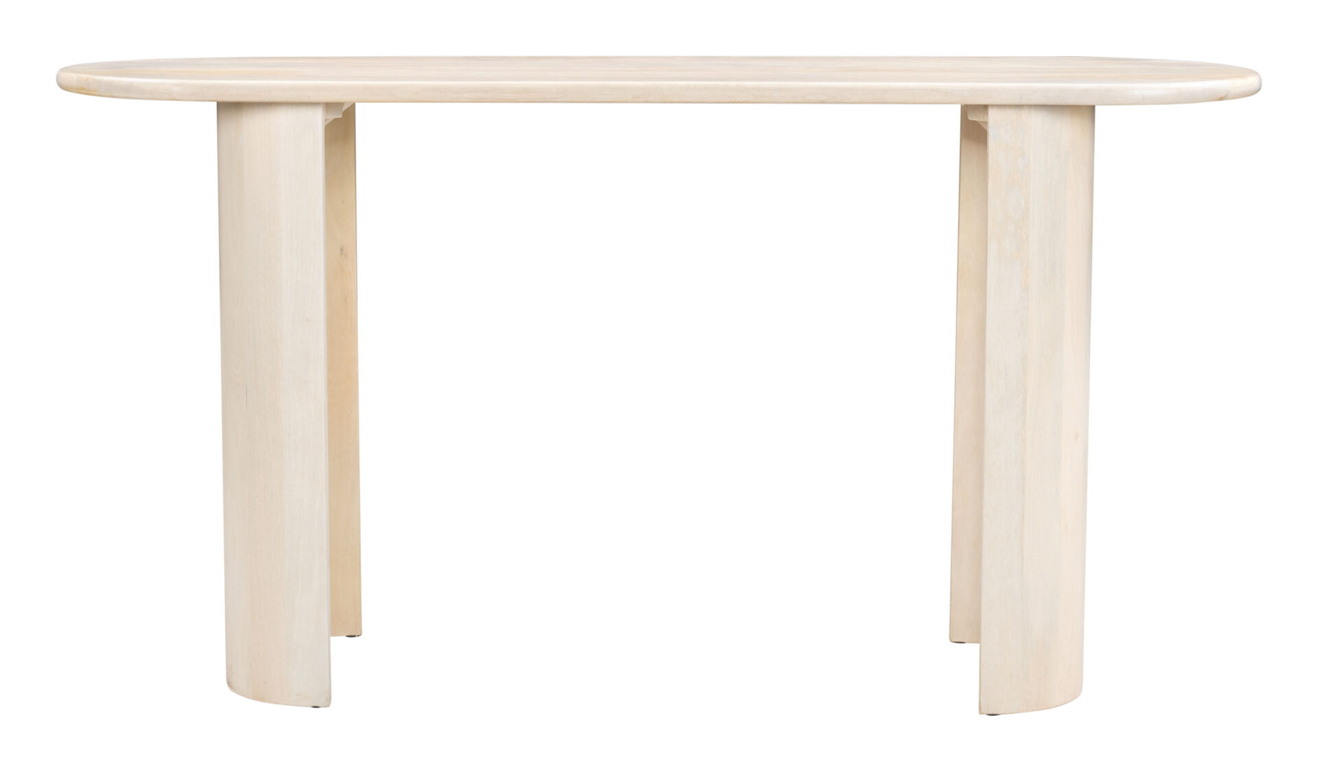 Natural White-Washed Acacia Wood Oval Console Table 4 Natural White-Washed Acacia Wood Oval Console Table - Image 4