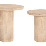 Sleek Modern Accent Tables with Travertine Finish (Set of 2) 8 Sleek Modern Accent Tables with Travertine Finish (Set of 2)
