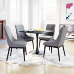 Industrial Square Dining Table with Modern Black Finish for 4 11 Industrial Square Dining Table with Modern Black Finish for 4