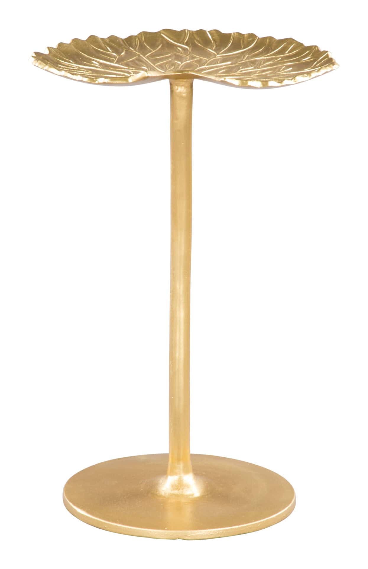 Gold Flower-Inspired Side Table with Curved Base and Textured Top 9 Gold Flower-Inspired Side Table with Curved Base and Textured Top - Image 9