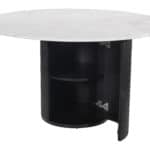 Round Mango Wood Dining Table with Hidden Storage Compartment