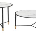 Mid-Century Modern Marble-Print Coffee Table Set (Set of 2) 11 Mid-Century Modern Marble-Print Coffee Table Set (Set of 2)
