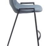 Mid-Century Modern Faux Leather Counter Stool with Armrest (Set of 2)