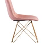 Pink Velvet Dining Chair with Metal Base (Set of 4) 13 Pink Velvet Dining Chair with Metal Base (Set of 4)