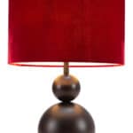Boho Art Deco Red Table Lamp with Modern Accents