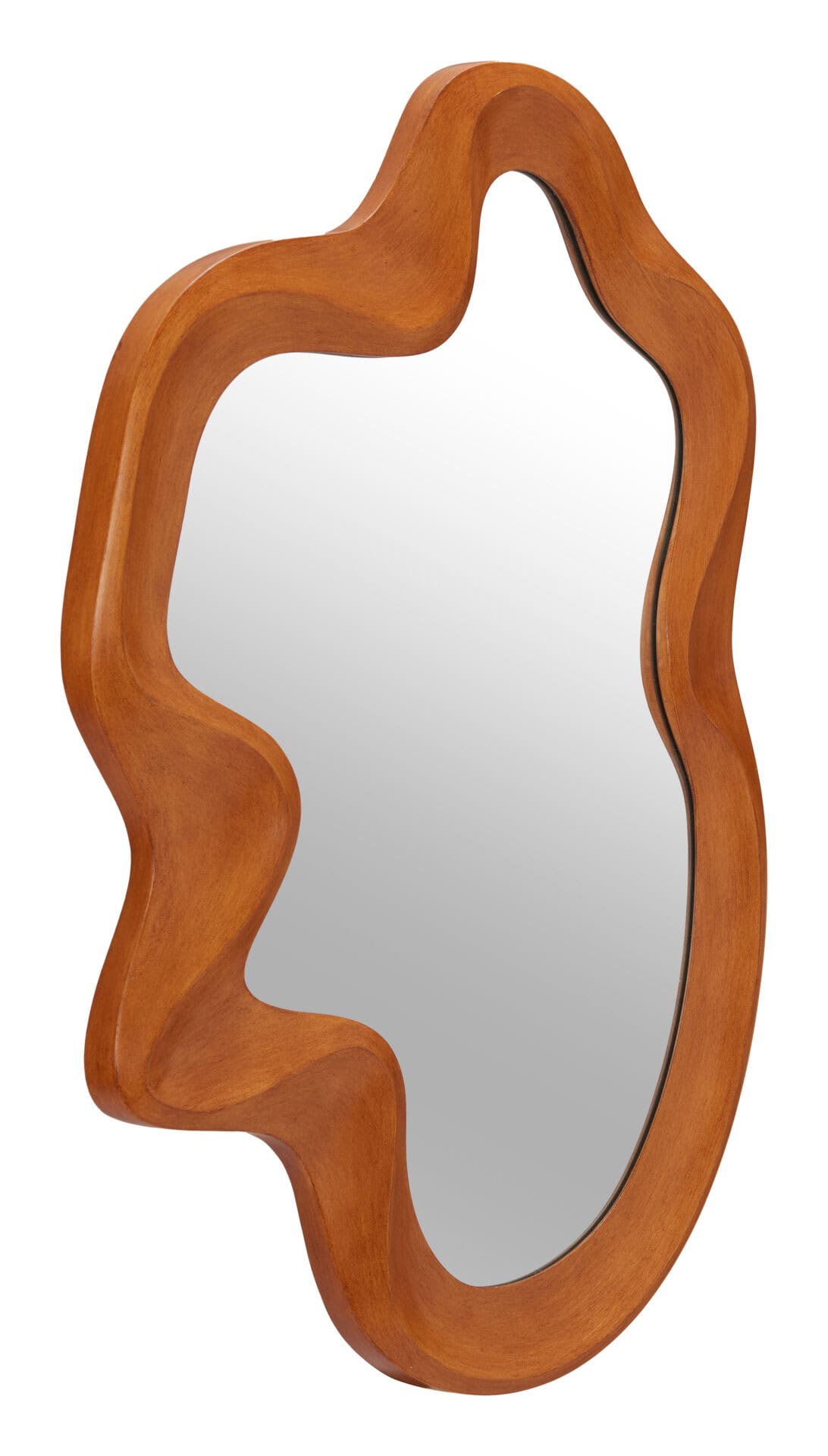 Natural Wood Frame Mirror with Organic Shape and Modern Design 3 Natural Wood Frame Mirror with Organic Shape and Modern Design - Image 3