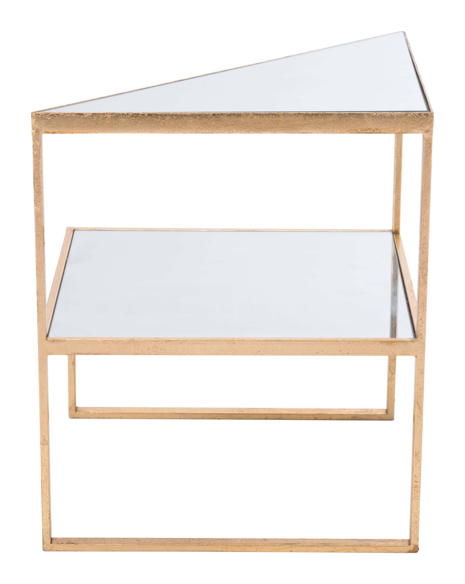 Gold Metal and Mirror Side Table with Bold Modern Design 4 Gold Metal and Mirror Side Table with Bold Modern Design - Image 4