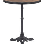 Walnut Outdoor Bistro Table with Faux Wood Round Top