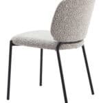 Gray Shearling Seat Dining Chair with Steel Legs (Set of 2)