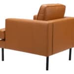 Modern Faux Leather Armchair with Steel Legs, Brown 15 Modern Faux Leather Armchair with Steel Legs, Brown