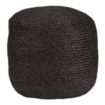 Boho Chic Braided Ottoman with Jute Legs, 18" High