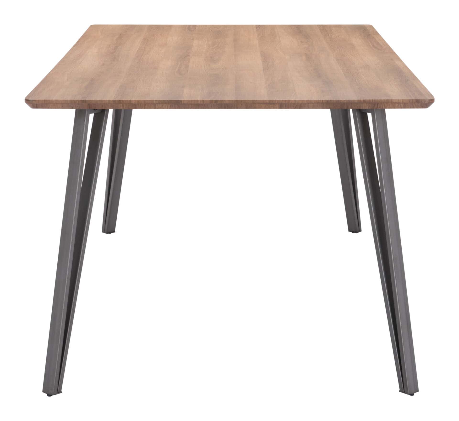 Walnut Laminate Rectangular Dining Table with Black Steel Legs 4 Walnut Laminate Rectangular Dining Table with Black Steel Legs - Image 4