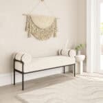 Steel Frame Bench with Plush Corduroy Seat – Seats 2 7 Steel Frame Bench with Plush Corduroy Seat – Seats 2