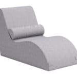 Gray Outdoor Lounge Chair with Weather-Resistant Foam and Olefin Fabric
