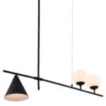 Matte Black Geometric Ceiling Lamp with Gold-Plated Steel and Frosted Glass 12 Matte Black Geometric Ceiling Lamp with Gold-Plated Steel and Frosted Glass