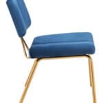 Blue Velvet Accent Chair with Gold Frame (Set of 2) 12 Blue Velvet Accent Chair with Gold Frame (Set of 2)