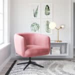 Velvet Swivel Accent Chair with Armrest Support and Adjustable Height
