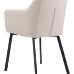 Beige Water-Resistant Dining Chair with Steel Frame (Set of 2)