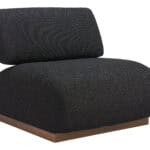 Black Boucle Accent Chair with Electroplated Legs and Rubber Feet 8 Black Boucle Accent Chair with Electroplated Legs and Rubber Feet
