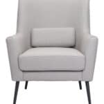 Boho Chic Gray Accent Chair with Faux Leather and Steel Legs 12 Boho Chic Gray Accent Chair with Faux Leather and Steel Legs