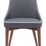 Slim Wing Back Dining Chairs in Dark Gray with Walnut Legs (Set of 2) 11 Slim Wing Back Dining Chairs in Dark Gray with Walnut Legs (Set of 2)