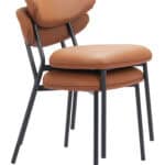 Modern Faux Leather Dining Chair with Steel Frame (Set of 2) 15 Modern Faux Leather Dining Chair with Steel Frame (Set of 2)
