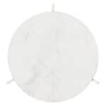 Marble Top Side Table with Cast Aluminum Base in White & Silver