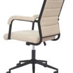 Beige Adjustable Office Chair with Swivel and Recline Function