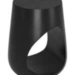 Black Mango Wood Tilk Side Table with Modern Artistic Design