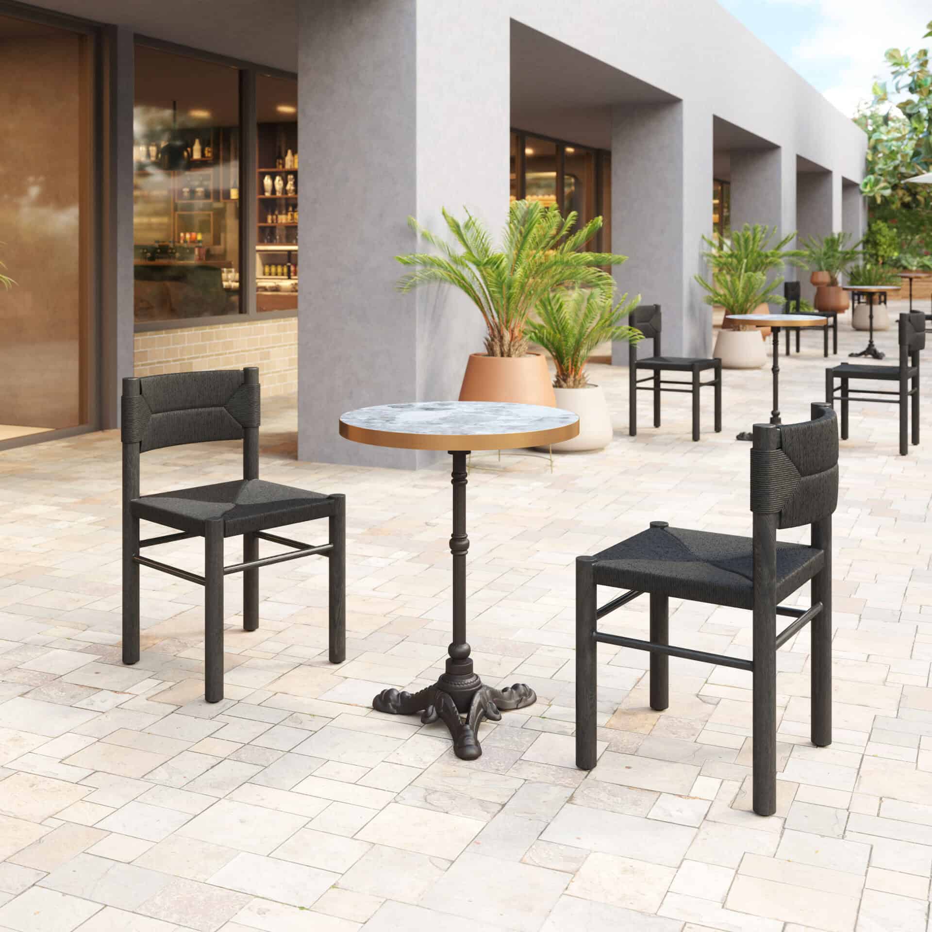 Outdoor Bistro Table Weather-Resistant Cast Aluminum Frame Round Top 1 Outdoor Bistro Table Weather-Resistant Cast Aluminum Frame Round Top