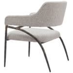 Gray Boucle Accent Chair with Forged Steel Frame