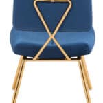 Blue Velvet Accent Chair with Gold Frame (Set of 2) 14 Blue Velvet Accent Chair with Gold Frame (Set of 2)