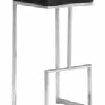 Black Stainless Steel Barstools with Faux Leather Seats (Set of 2)