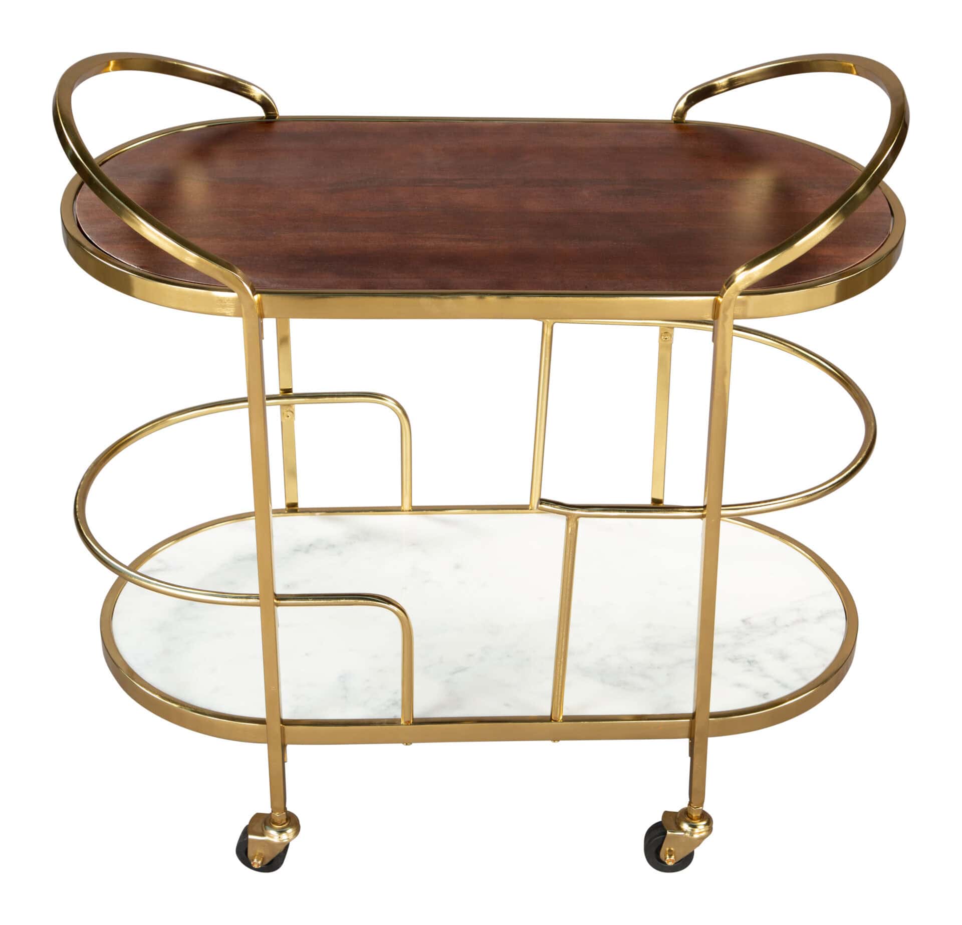 Multicolor Acacia Wood and Steel Bar Cart with Caster Wheels 5 Multicolor Acacia Wood and Steel Bar Cart with Caster Wheels - Image 5