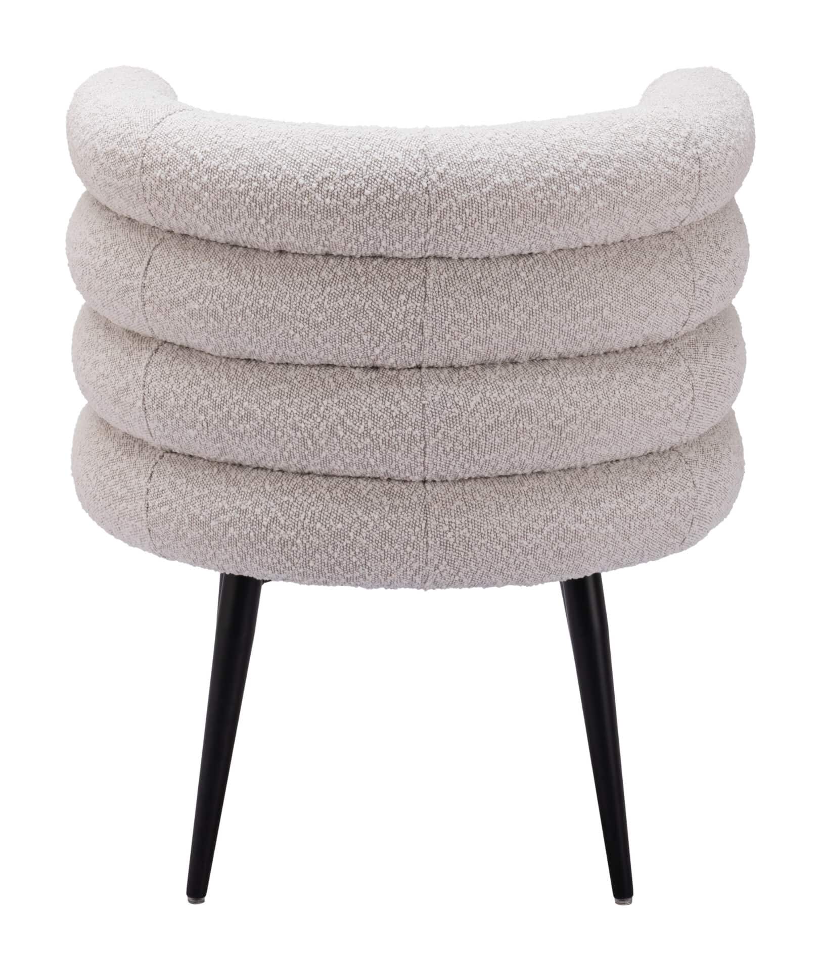 Teddy Fabric Dining Chair with Steel Frame in Misty Gray 4 Teddy Fabric Dining Chair with Steel Frame in Misty Gray - Image 4