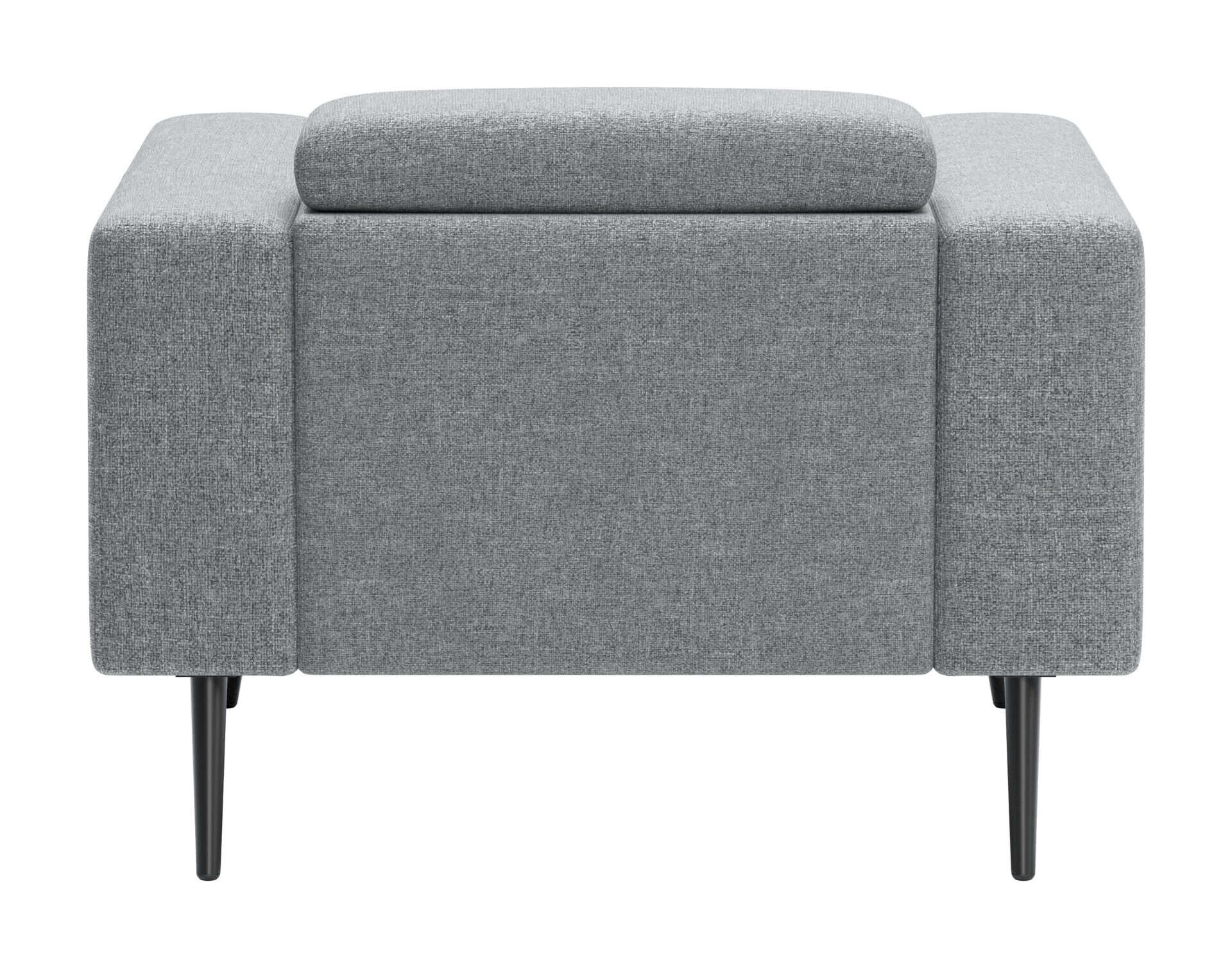 Comfy Dark Gray Armchair with Wood Legs and Polyester Fabric 6 Comfy Dark Gray Armchair with Wood Legs and Polyester Fabric - Image 6