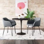 Vintage Gray Faux Leather Dining Chair with Armrest Support (Set of 2) 11 Vintage Gray Faux Leather Dining Chair with Armrest Support (Set of 2)