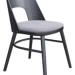 Gray & Black Mid-Century Modern Dining Chairs with Rubberwood Frame (Set of 2) 12 Gray & Black Mid-Century Modern Dining Chairs with Rubberwood Frame (Set of 2)