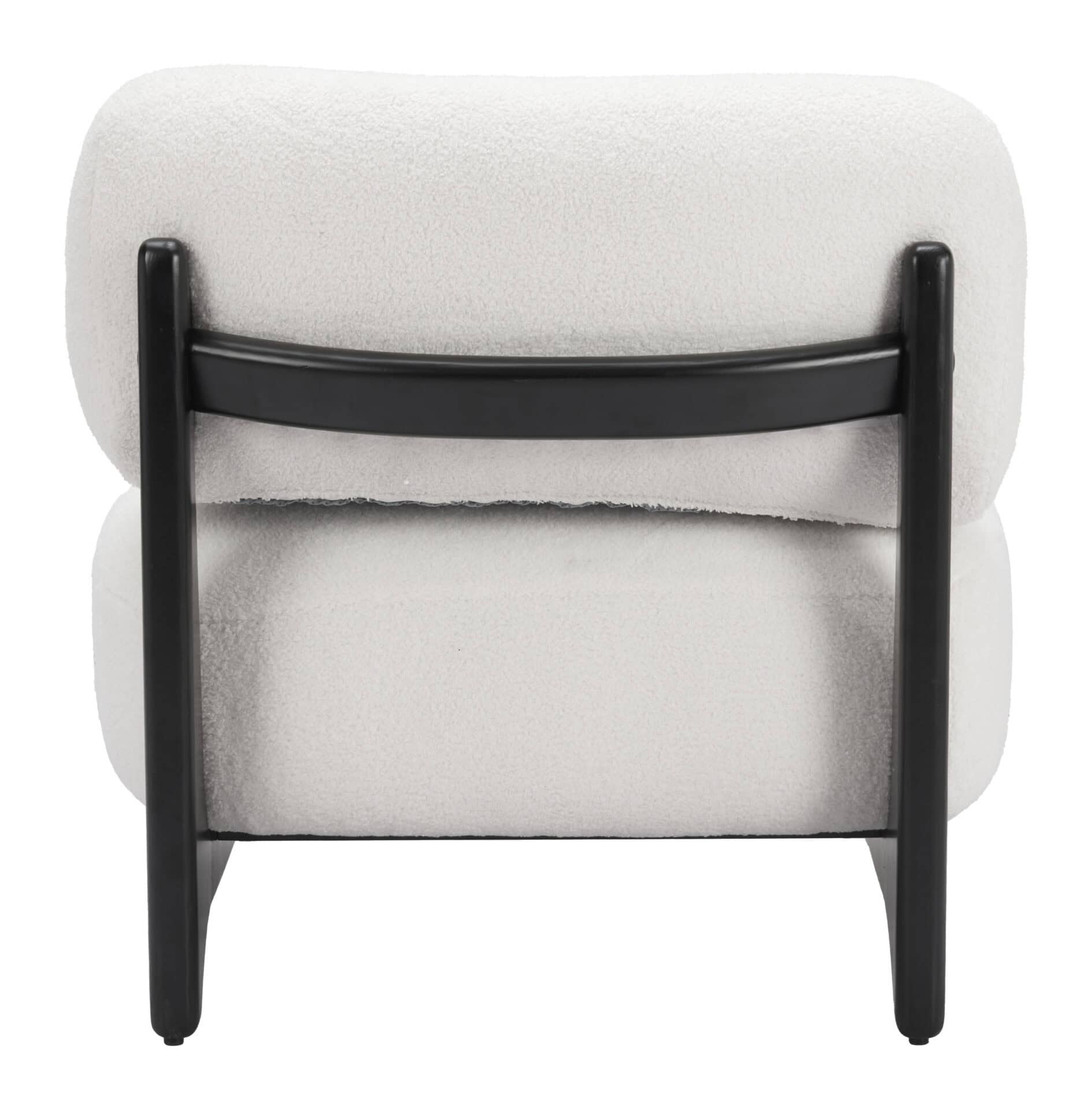 Plush Sherpa Accent Chair with Ash Wood Base 4 Plush Sherpa Accent Chair with Ash Wood Base - Image 4